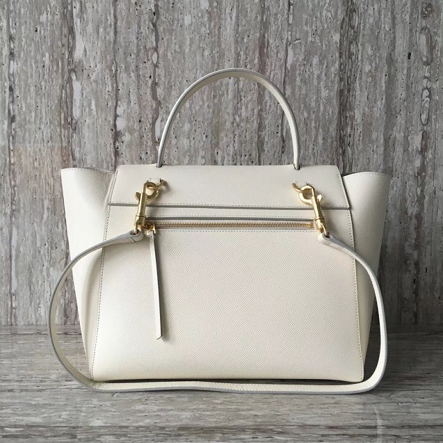 Celine original grained calfskin mini belt bag 189103 white