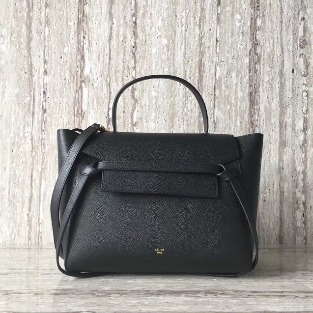 Celine original grained calfskin mini belt bag 189103 black