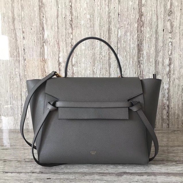 Celine original grained calfskin mini belt bag 189103 grey