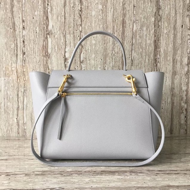 Celine original grained calfskin mini belt bag 189103 light gray