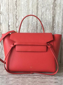 Celine original grained calfskin mini belt bag 189103 red