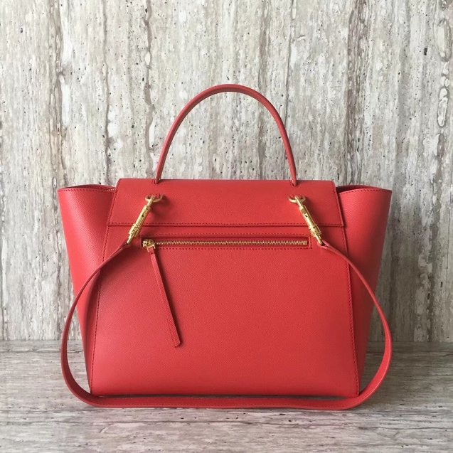 Celine original grained calfskin mini belt bag 189103 red