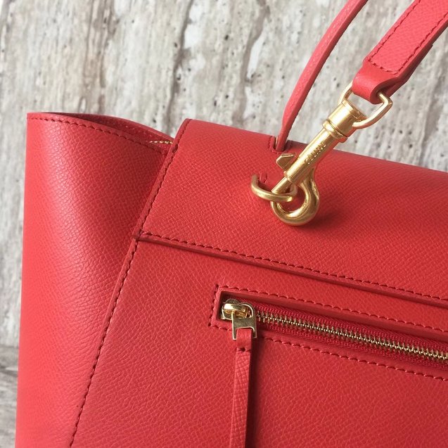 Celine original grained calfskin mini belt bag 189103 red