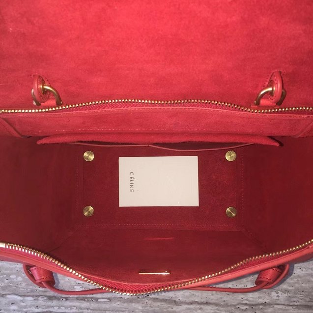 Celine original grained calfskin mini belt bag 189103 red