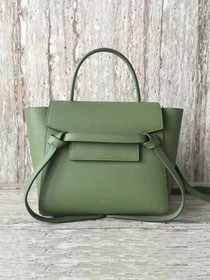 Celine original grained calfskin nano belt bag 189003 green