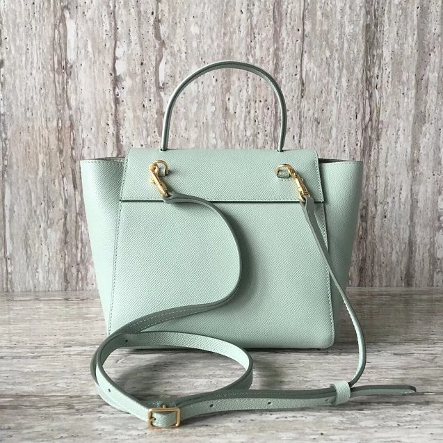 Celine original grained calfskin nano belt bag 189003 light green