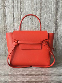 Celine original grained calfskin nano belt bag 189003 orange