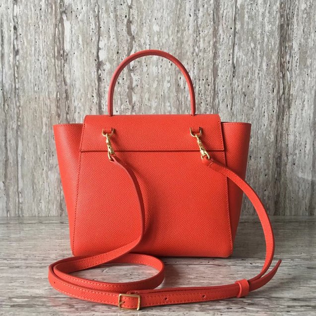 Celine original grained calfskin nano belt bag 189003 orange