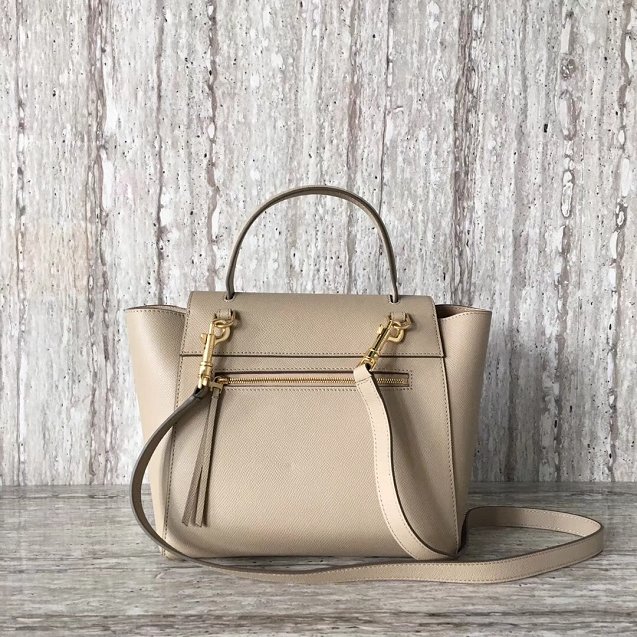 Celine original grained calfskin micro belt bag 189153 apricot