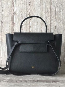 Celine original grained calfskin micro belt bag 189153 black