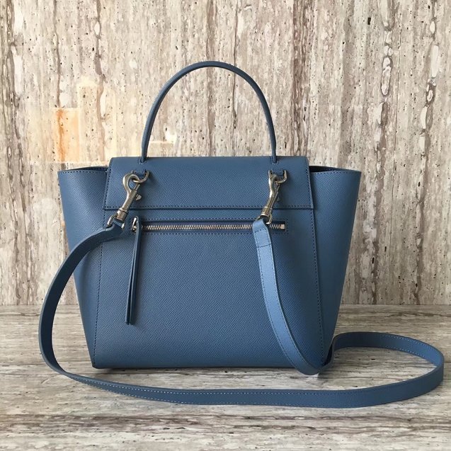 Celine original grained calfskin micro belt bag 189153   blue