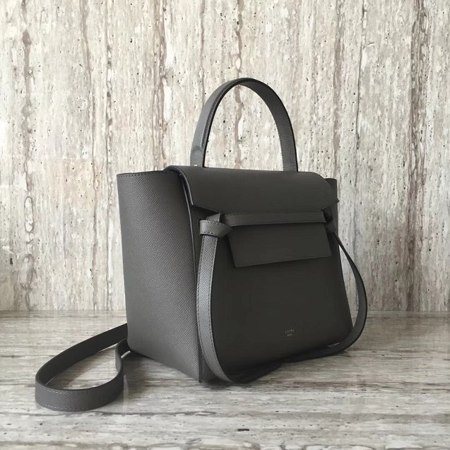 Celine original grained calfskin micro belt bag 189153 grey 