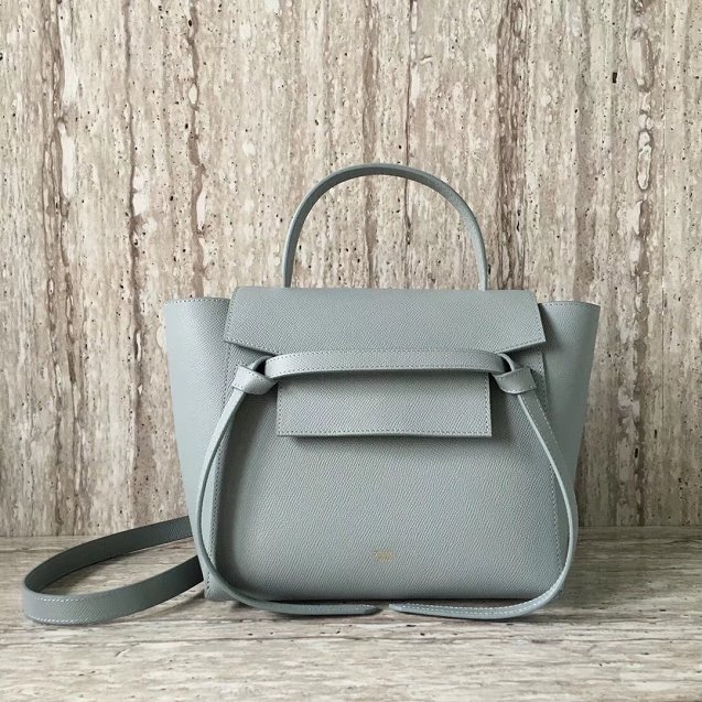 Celine original grained calfskin micro belt bag 189153  light blue