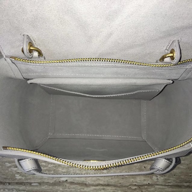 Celine original grained calfskin micro belt bag 189153 light grey