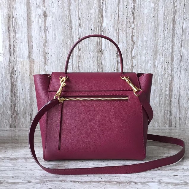 Celine original grained calfskin micro belt bag 189153 purple