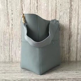 2018 celine original grained calfskin sangle medium bucket bag 77427 light blue
