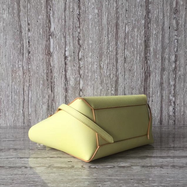 Celine original grained calfskin nano belt bag 189003 light yellow