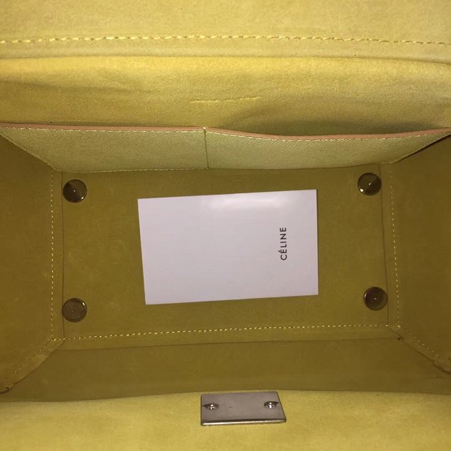 Celine original grained calfskin micro belt bag 189153 light yellow