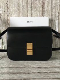 Celine original box calfskin large classic bag 11045 black