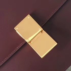 Celine original box calfskin large classic bag 11045 bordeaux