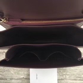 Celine original box calfskin large classic bag 11045 bordeaux