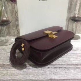 Celine original box calfskin large classic bag 11045 bordeaux