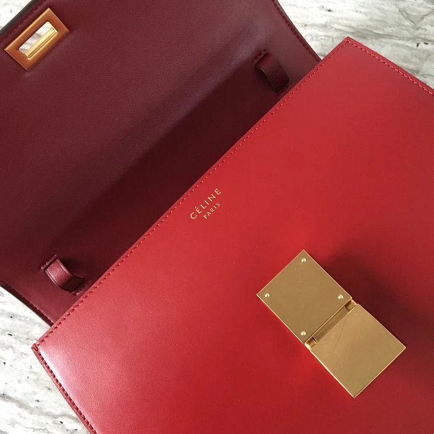 Celine original box calfskin large classic bag 11045 crimson 