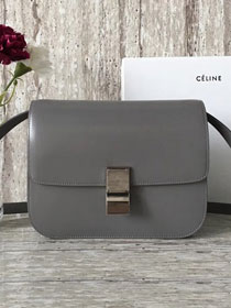 Celine original box calfskin large classic bag 11045 gray