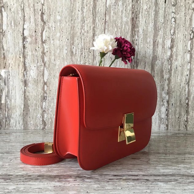 Celine original box calfskin large classic bag 11045 red