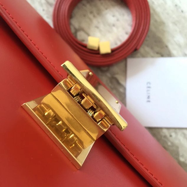 Celine original box calfskin large classic bag 11045 red