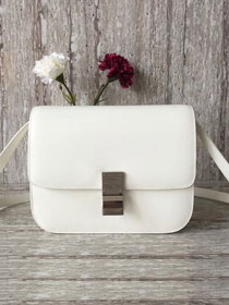 Celine original box calfskin large classic bag 11045 white