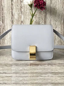 Celine original box calfskin small classic bag 11041 light grey