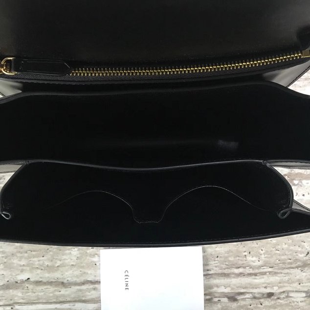 Celine original liege calfskin large classic box bag 11045-1 black