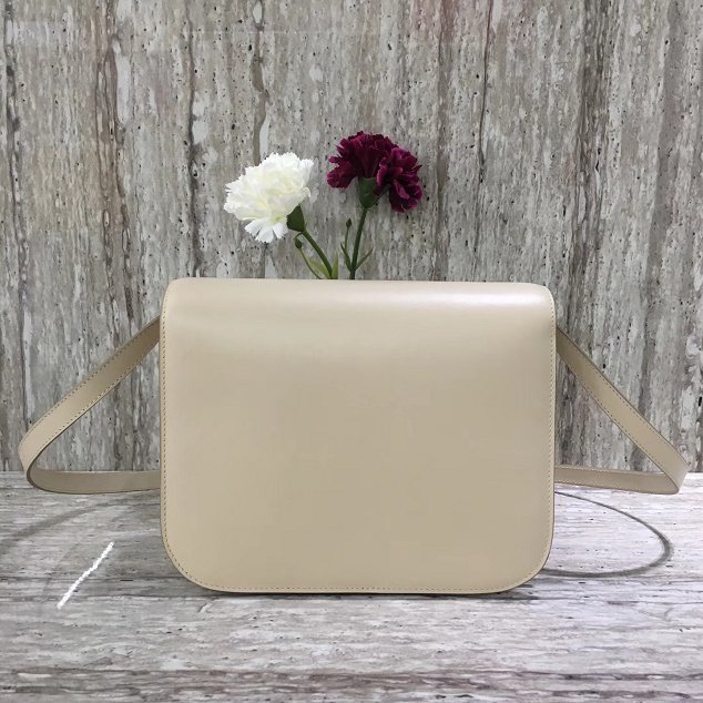 Celine original liege calfskin large classic box bag 11045-1 cream