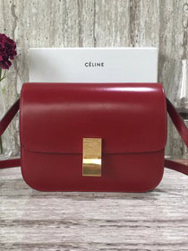 Celine original liege calfskin large classic box bag 11045-1 crimson 