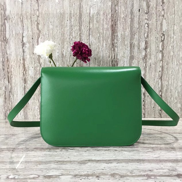 Celine original liege calfskin large classic box bag 11045-1 grass green