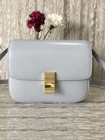 Celine original liege calfskin large classic box bag 11045-1 grey