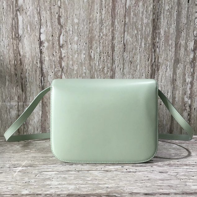 Celine original liege calfskin large classic box bag 11045-1 light green