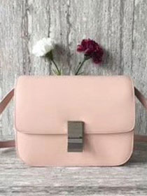 Celine original liege calfskin large classic bag 11045-1 pink