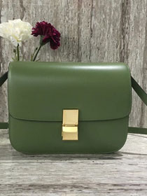 Celine original liege calfskin large classic bag 11045-1 green