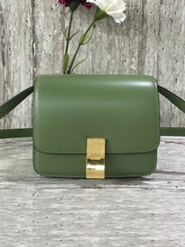 Celine original liege calfskin small classic bag 11041-1 green