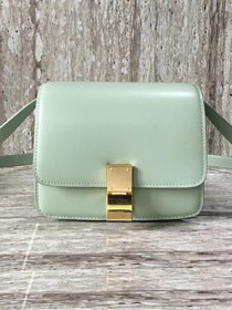 Celine original liege calfskin small classic bag 11041-1 light green