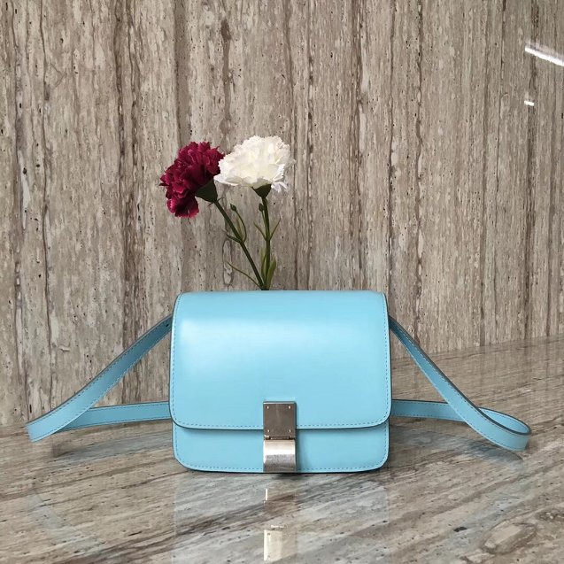 Celine original liege calfskin small classic bag 11041-1 sky blue