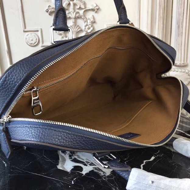 Louis vuitton original taiga leather armand briefcase m53490 navy blue