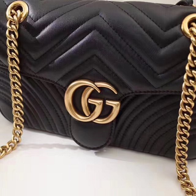 GG original calfskin marmont mini bag 446744 black