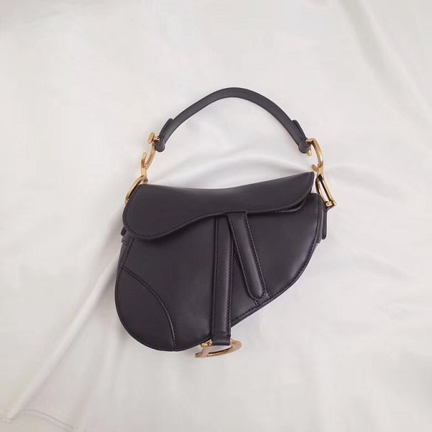 2018 Dior original calfskin mini saddle bag M0447 black