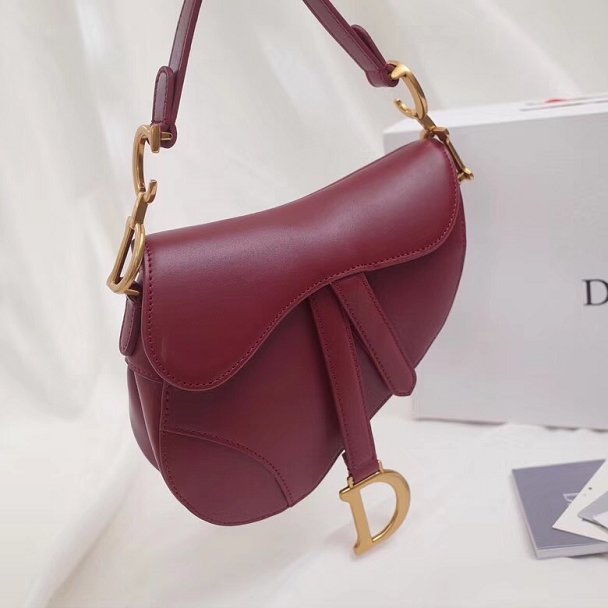 2018 Dior original calfskin saddle bag M0446 red