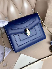 Blvgari original calfskin mini serpenti forever cover shoulder bag 286174 navy blue