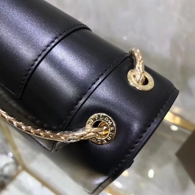Blvgari original calfskin serpenti forever cover flap bag 283170 black
