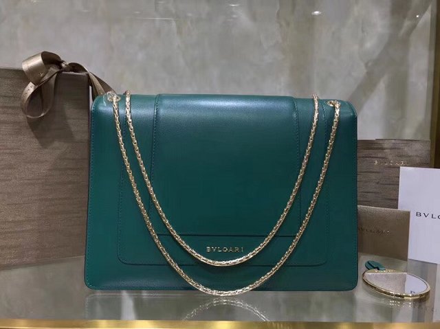 Blvgari original calfskin serpenti forever cover flap bag 283170 green